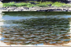 across the brook, watercolor