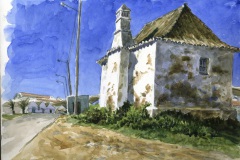 storehouse, tavira, watercolor